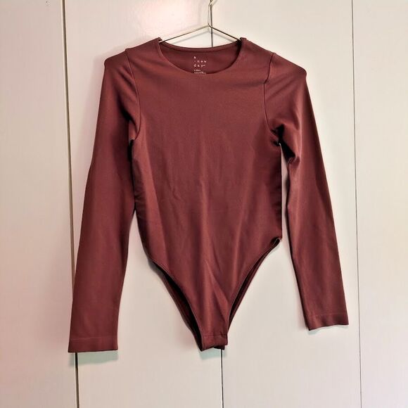A New Day Women's XS Small Long Sleeve Seamless Bodysuit Mauve - Picture 1 of 4